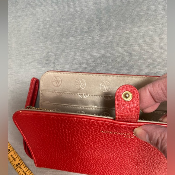 Adrienne Vittadini Studio clutch wallet, red/coral, wrist strap 9” x 5” x .5” - Picture 11 of 16